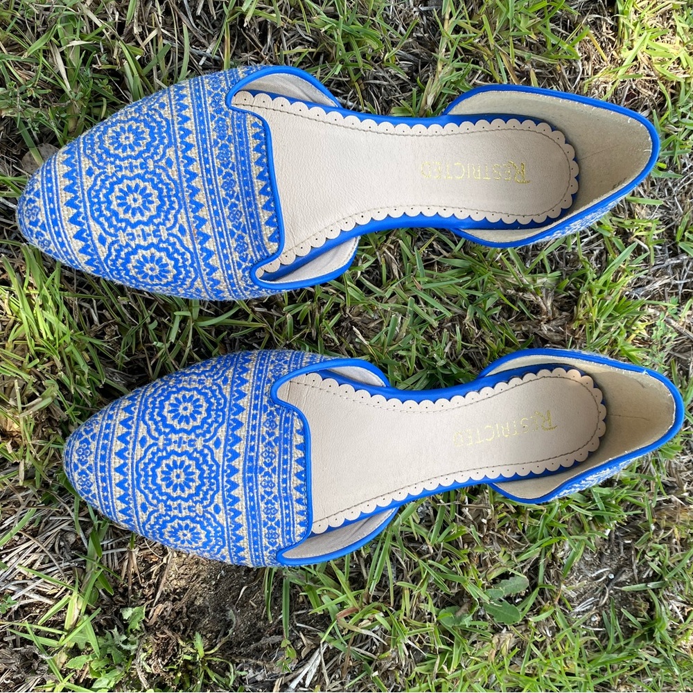 Restricted Bohemian Flats Boho Blue Sz 8 EUC